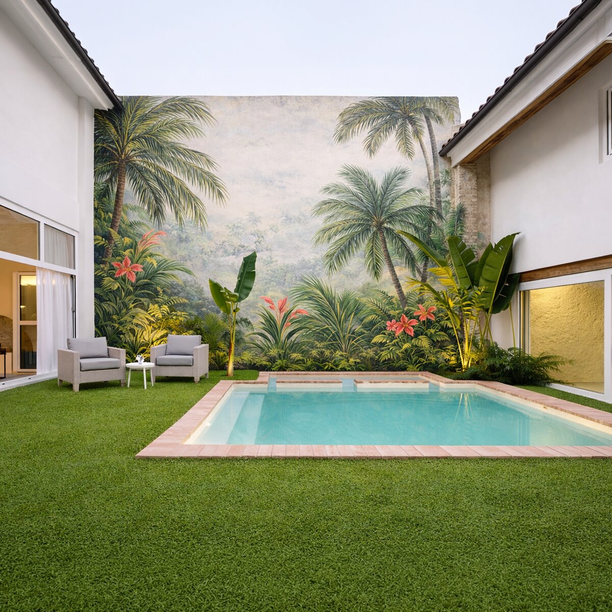 Césped artificial Bahamas 24mm rollo 2x5m, 6.000 Dtex, peso total 1.845g/m². Verde-4