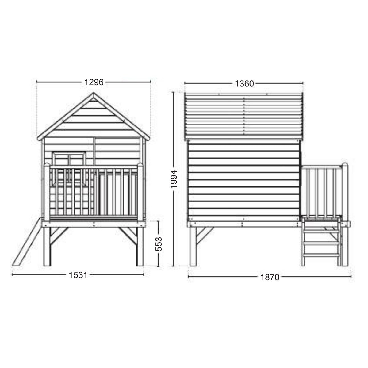 Cabaña infantil de madera Winny Madera-5