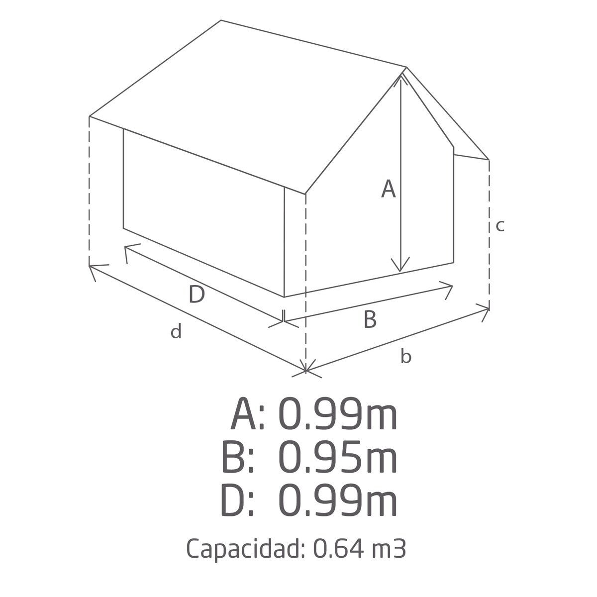 Caseta perro resina 95 x99x99 cm Peso: 14,2 kg Gris-3