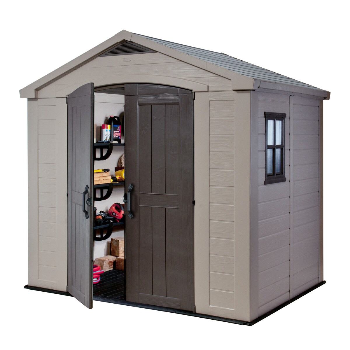 Abrigo de Resina Factor 256x243x182 cm e 4,4m2 Bege / Castanho-2