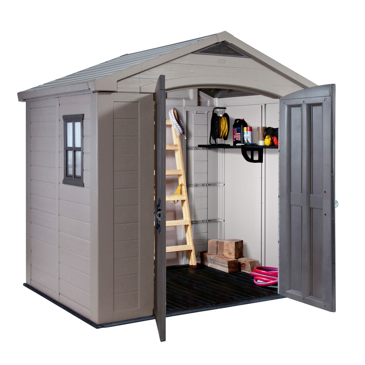Abrigo de Resina Factor 256x243x182 cm e 4,4m2 Bege / Castanho-3