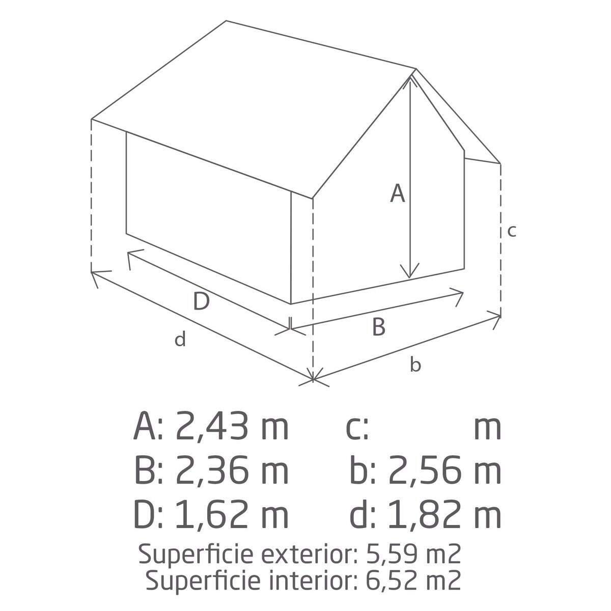 Abrigo de Resina Factor 256x243x182 cm e 4,4m2 Bege / Castanho-5