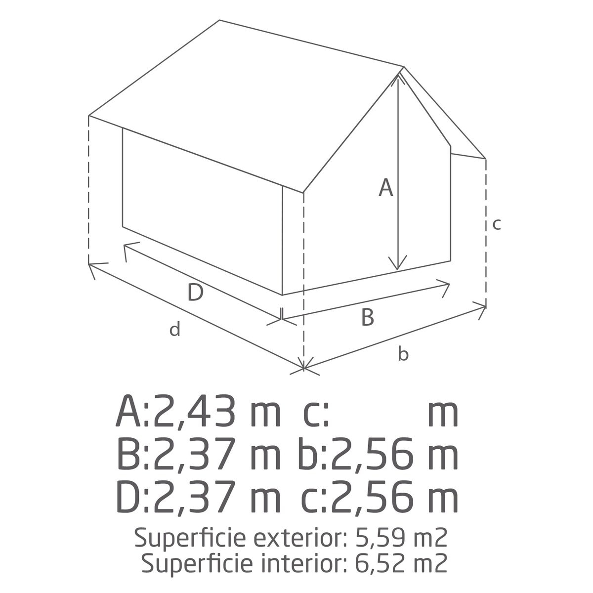 Abrigo de Resina Factor - 256x243x255 cm Bege / Castanho-3