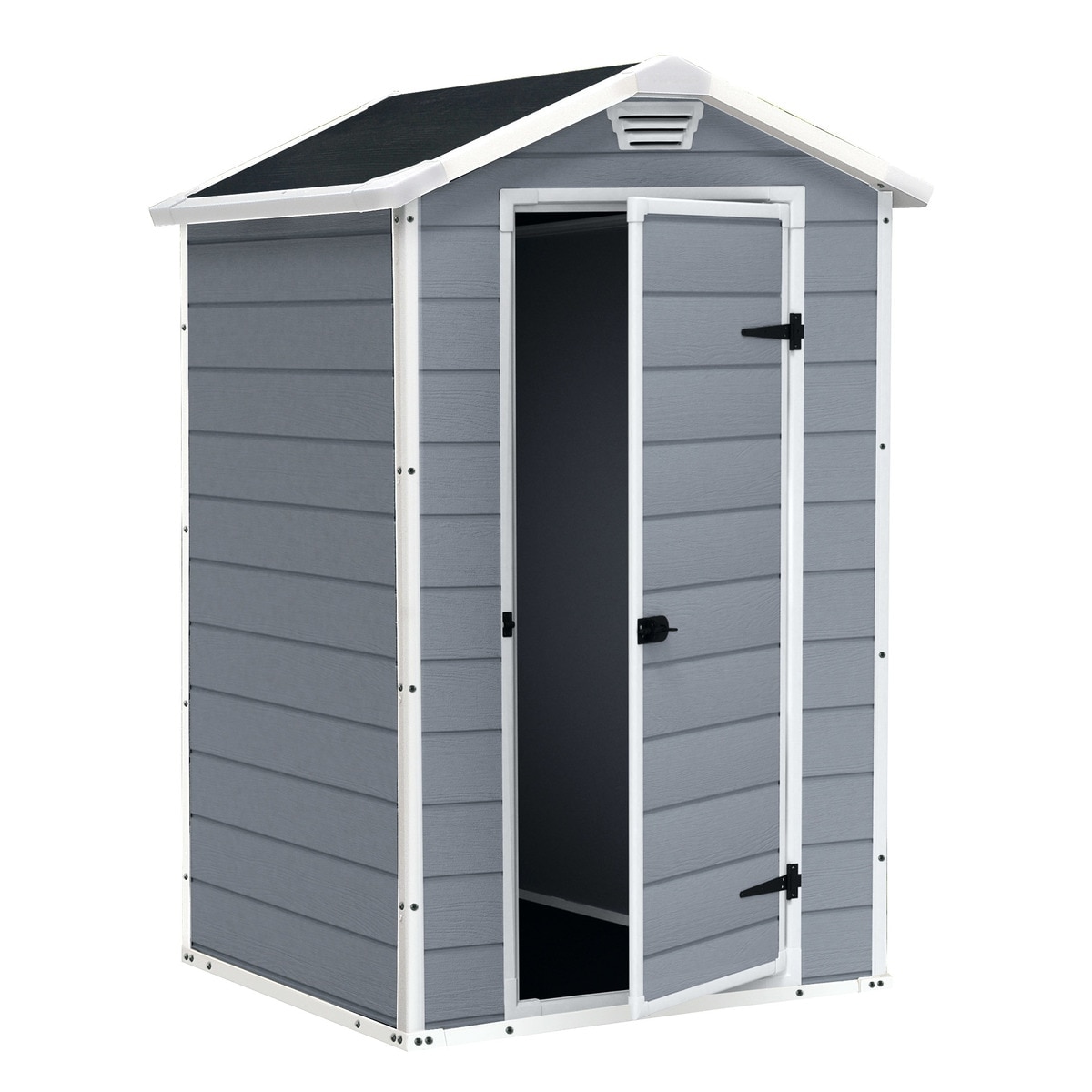 Caseta resina y polipropileno por inyección Manor 4x3 129x196x103 cm y 1,1m2 Gris-2