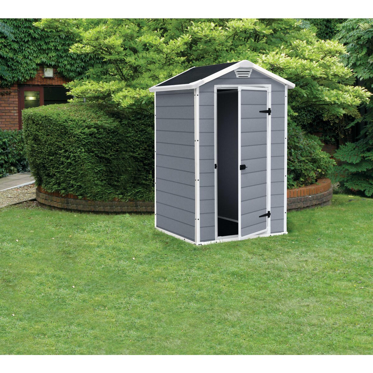 Caseta resina y polipropileno por inyección Manor 4x3 129x196x103 cm y 1,1m2 Gris-3
