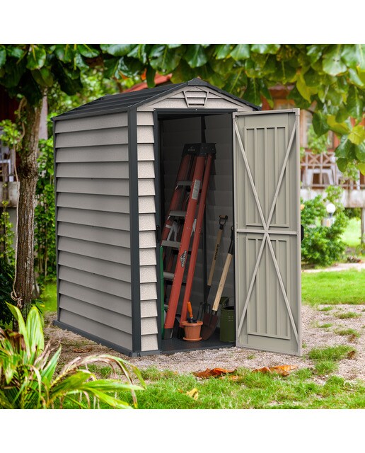 Abrigo de PVC Evermore 103 x 191,3 x 180,5 cm Cinzento-6