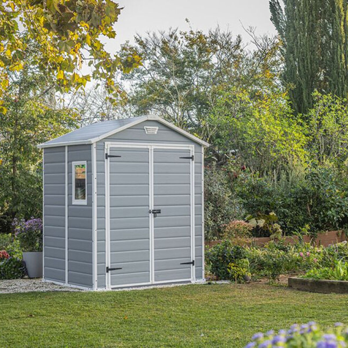 Caseta resina 68 DD 131x181x237 cm y 3.9 m2 Gris claro-2