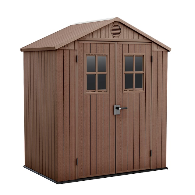Imagen 0 de Caseta de resina para exterior Darwin 6x4 de Keter. 190x122x221 cm - Marrón