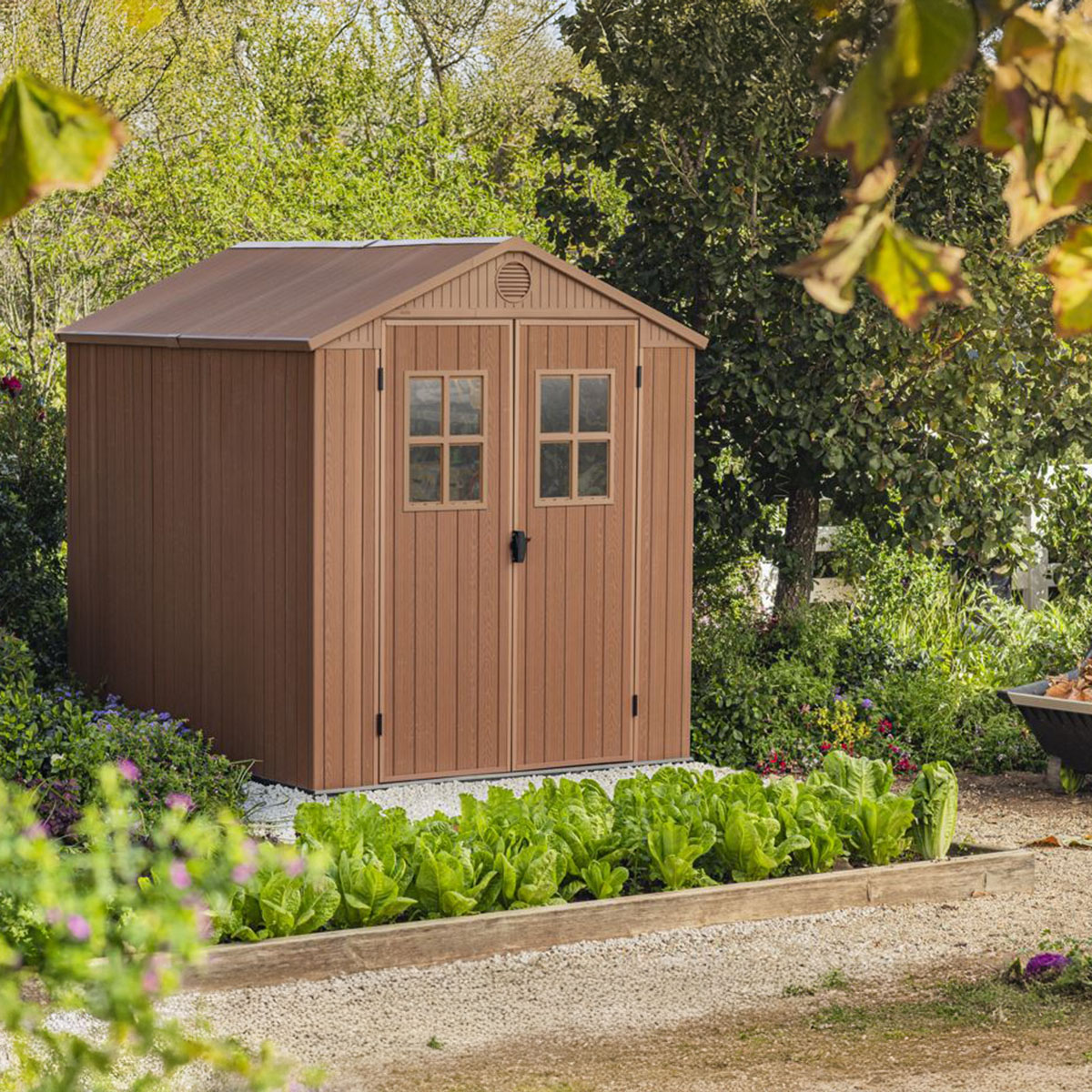Abrigo de Exterior em Resina Darwin 6X8. 190x244x221 cm - Castanho Castanho-2