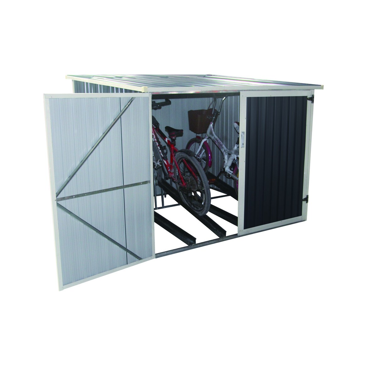 Armário Metálico para 4 Bicicletas Cinzento escuro metalizado-2