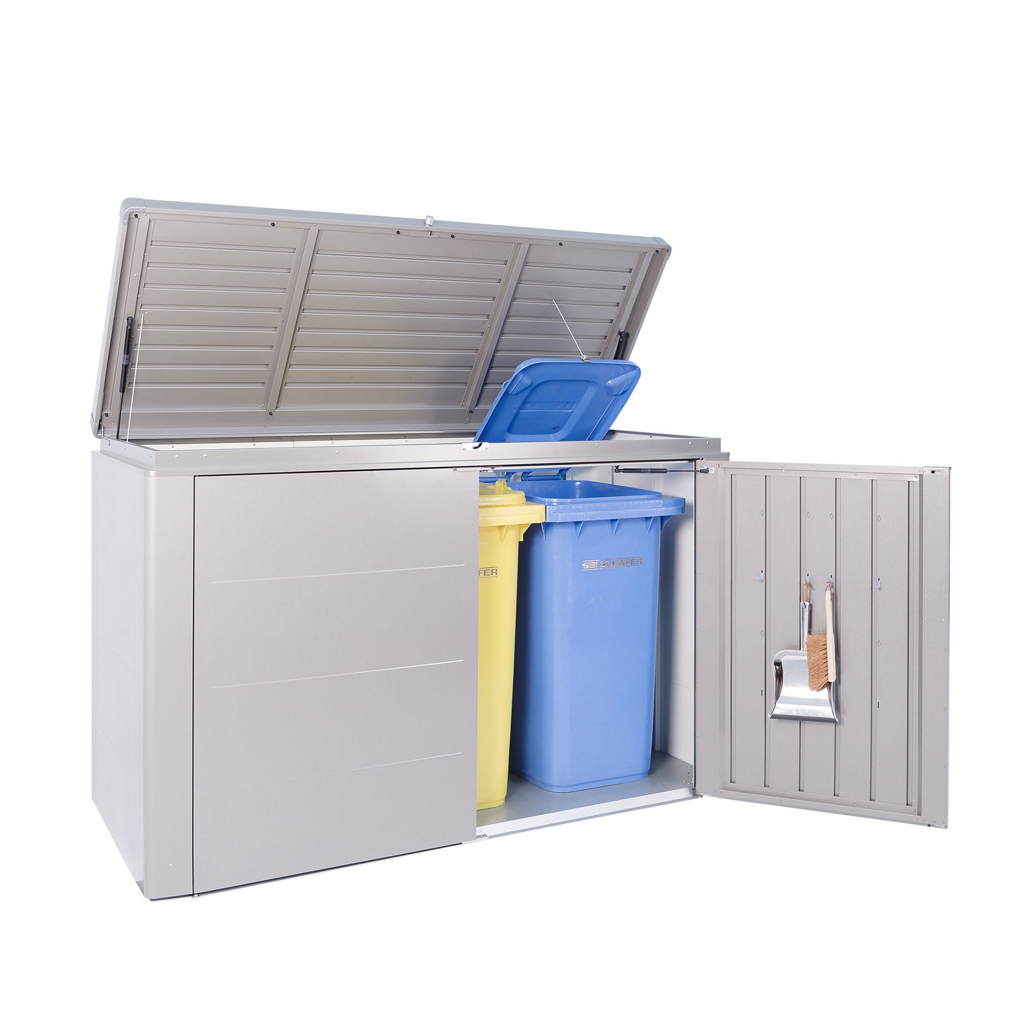 Armario metálico de jardín Highboard 200 Gris cuarzo metalizado-3