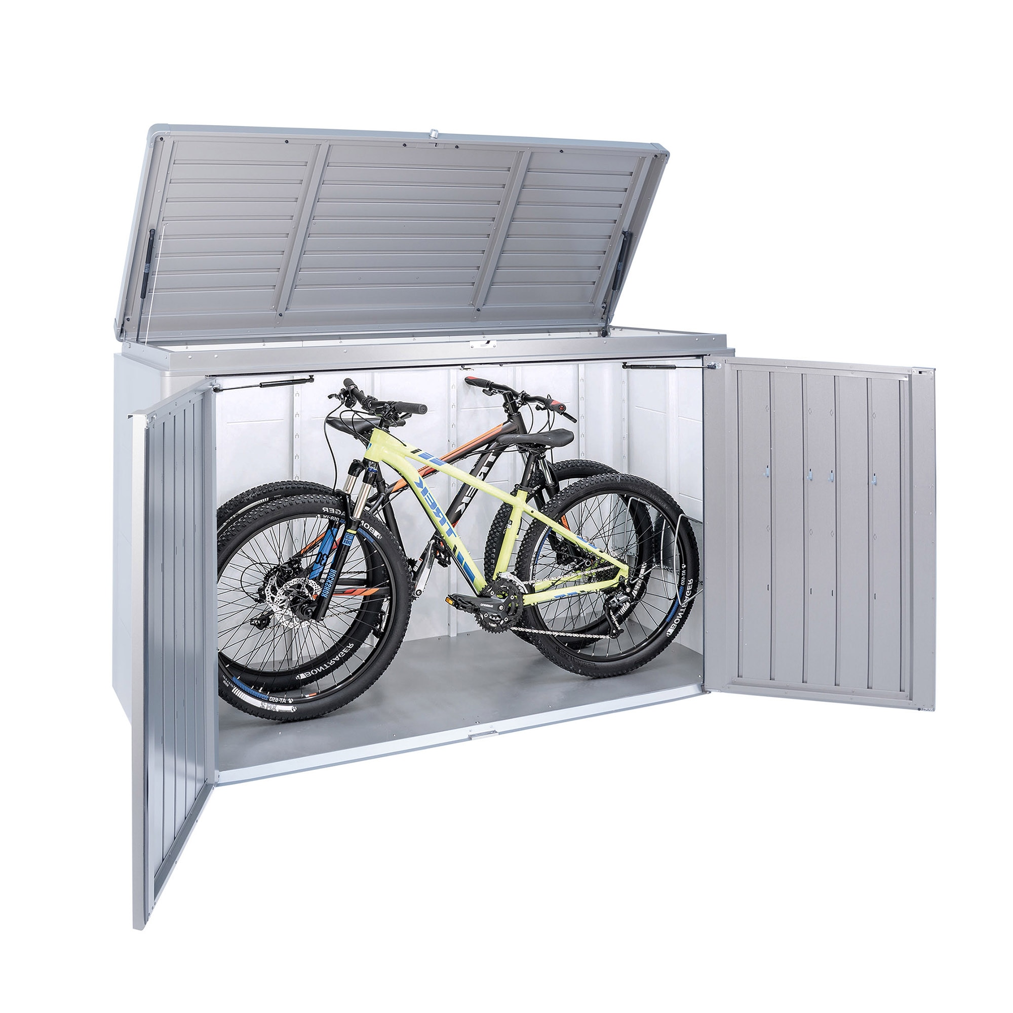 Armario metálico de jardín Highboard 200 Gris cuarzo metalizado-4