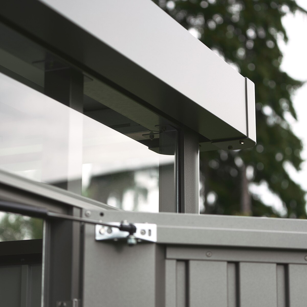 Abrigo metálico Highline 3 com porta dupla Cinzento quartzo metalizado-4