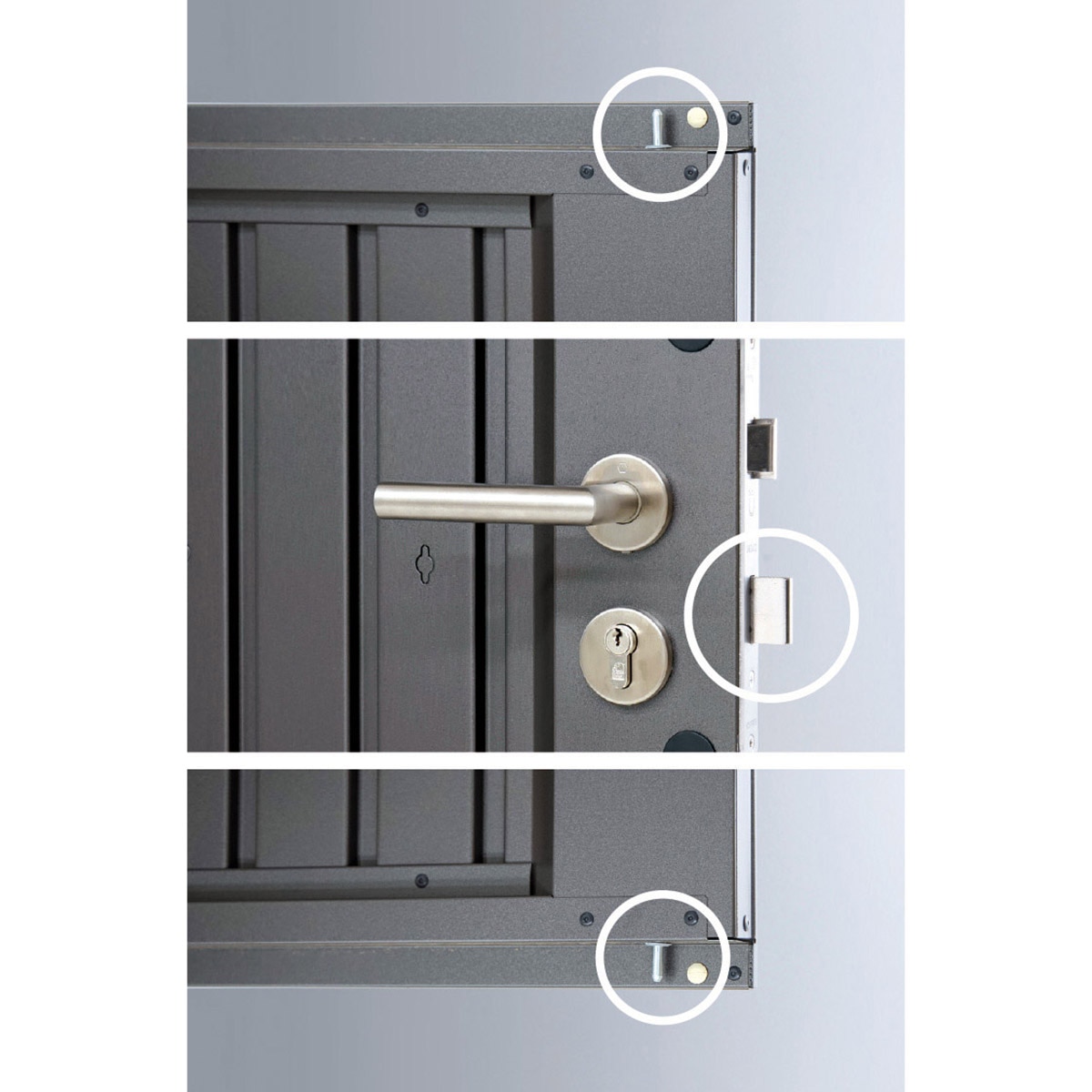 Abrigo metálico Highline 3 com porta dupla Cinzento quartzo metalizado-7