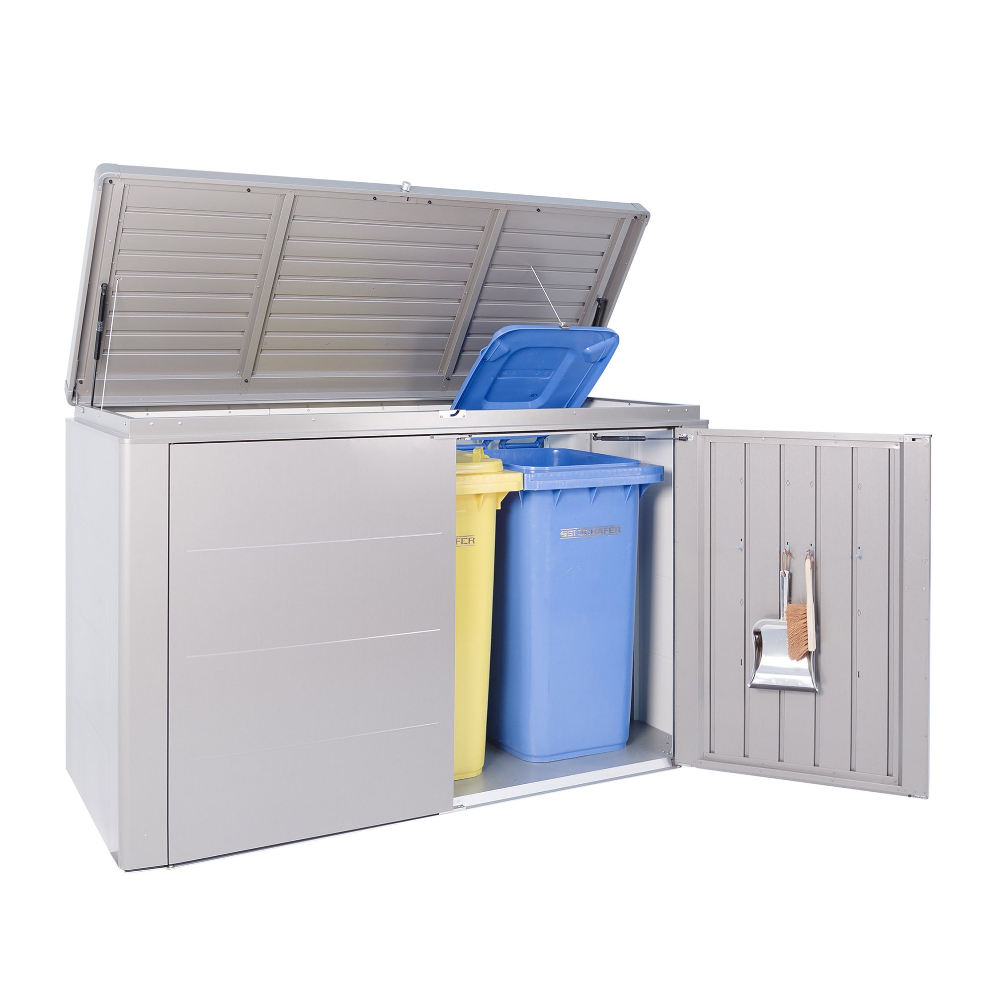 Armario metálico de jardín Highboard 160 Gris cuarzo metalizado-3