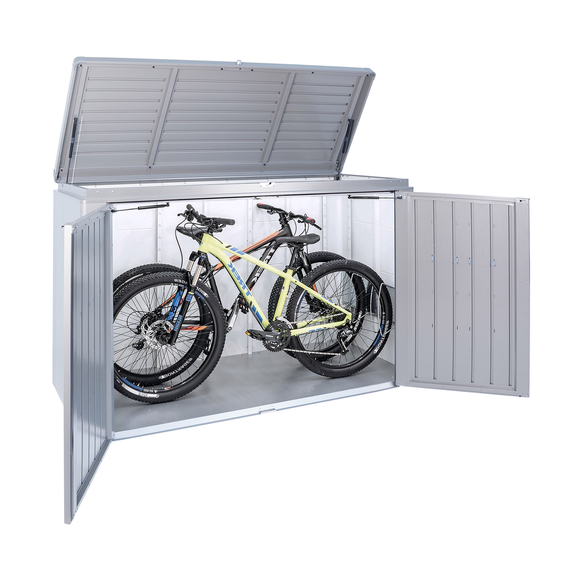 Armario metálico de jardín Highboard 160 Gris cuarzo metalizado-4