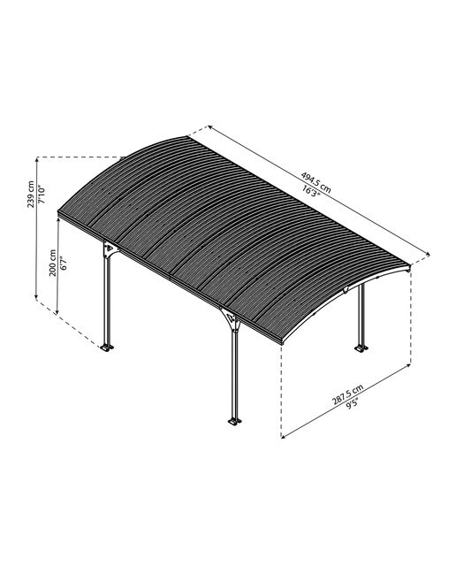 Garagem de Alumínio Atlas Cinzento-escuro-10