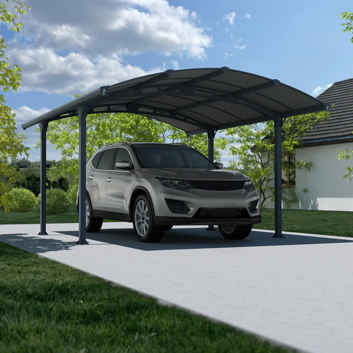 Cochera Aluminio Arcadia 359x435x242 cm Gris oscuro-4