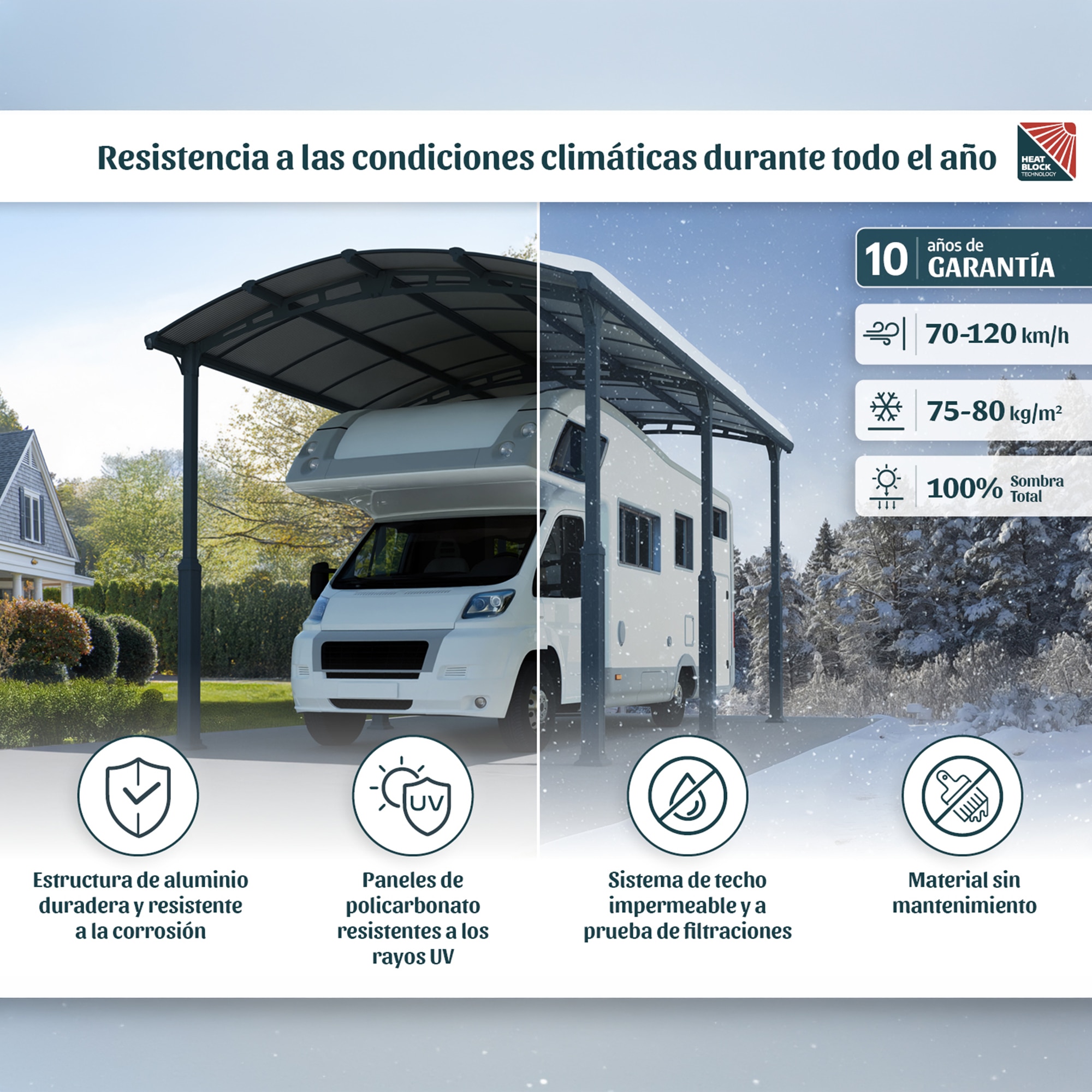 Cochera Aluminio Alpine Altura Regulable 359x435x352 cm Gris oscuro-14