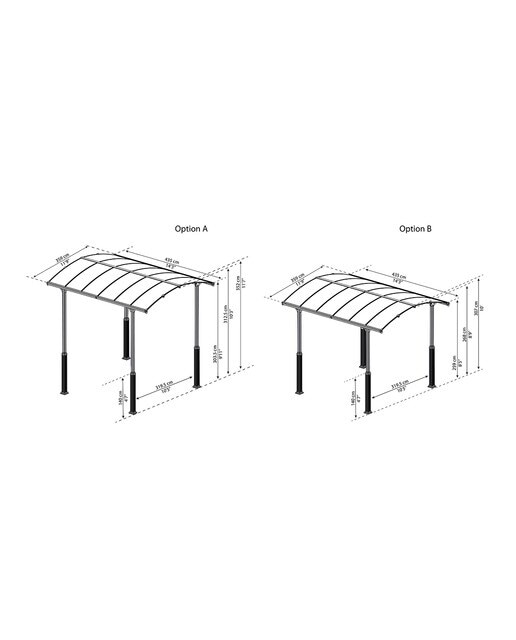 Cochera Aluminio Alpine Altura Regulable 359x435x352 cm Gris oscuro-20