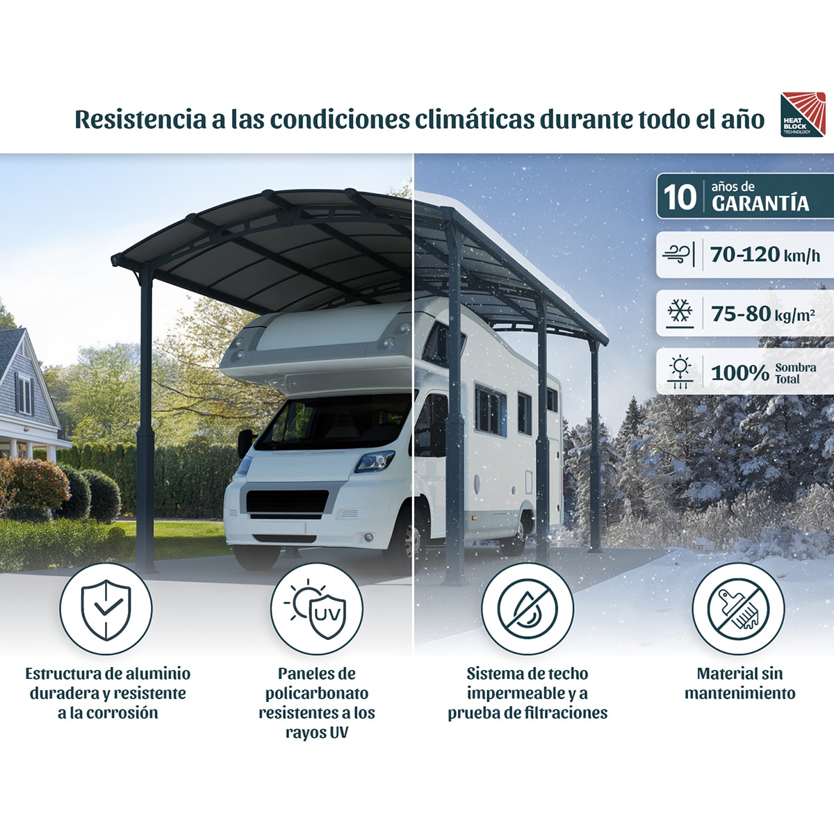 Cochera Aluminio Alpine Altura Regulable 359x507x352 cm Gris oscuro-11