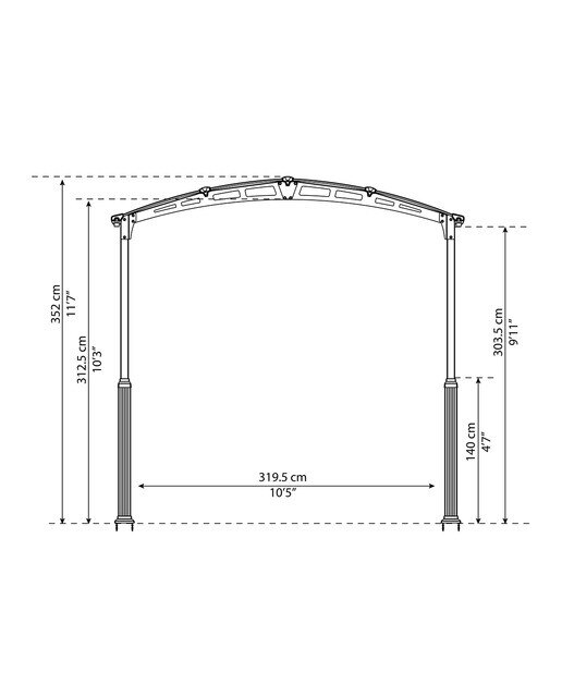 Cochera Aluminio Alpine Altura Regulable 359x507x352 cm Gris oscuro-18
