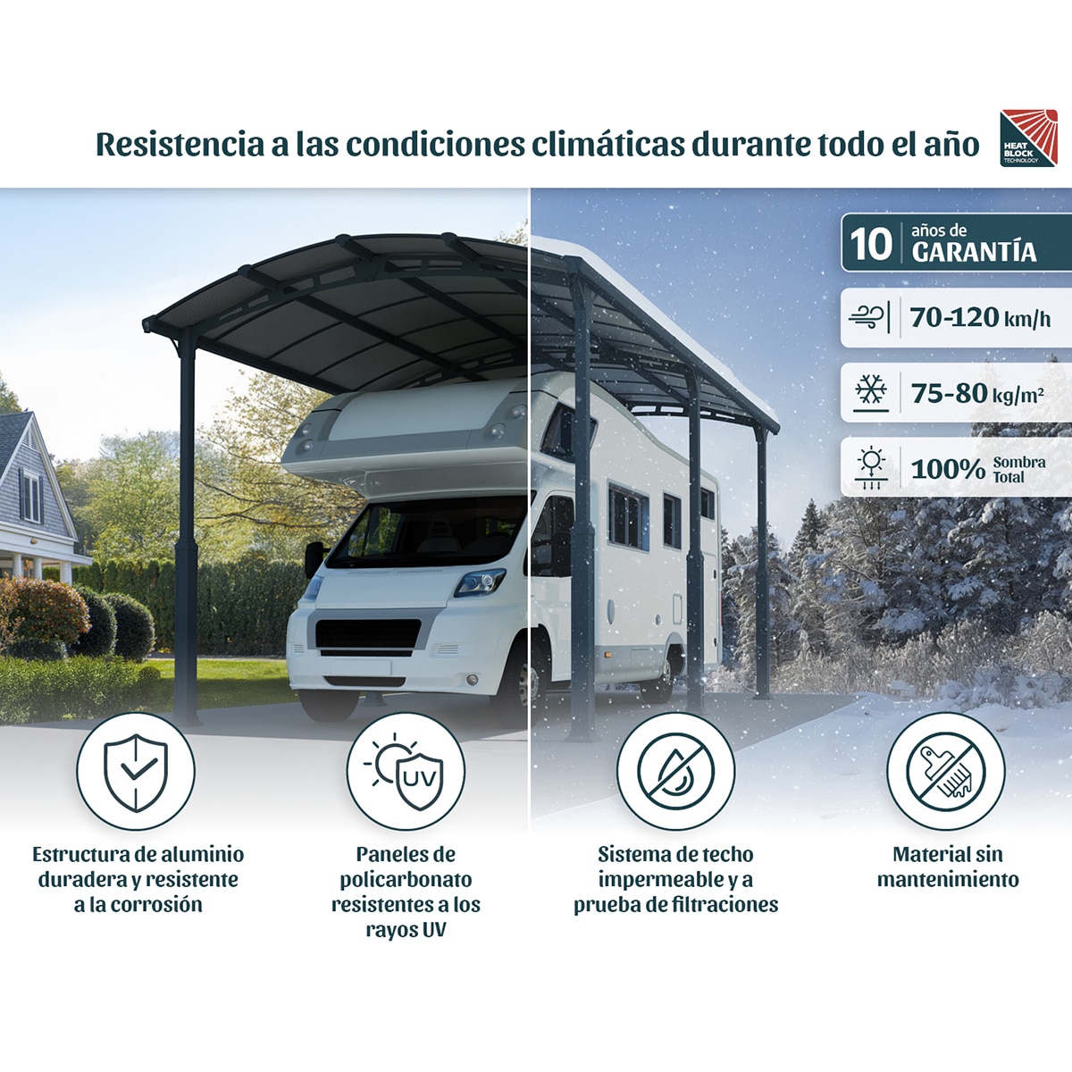 Cochera Aluminio Alpine Altura Regulable 359x649x352 cm Gris oscuro-14