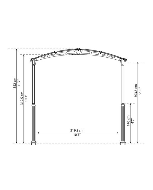Cochera Aluminio Alpine Altura Regulable 359x649x352 cm Gris oscuro-19