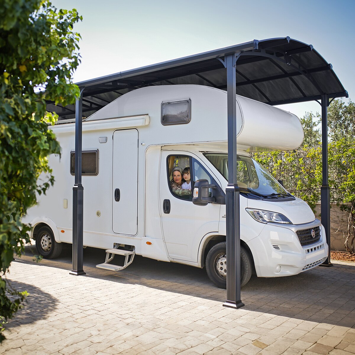 Cochera Aluminio Alpine Altura Regulable 359x863x352 cm Gris oscuro-5