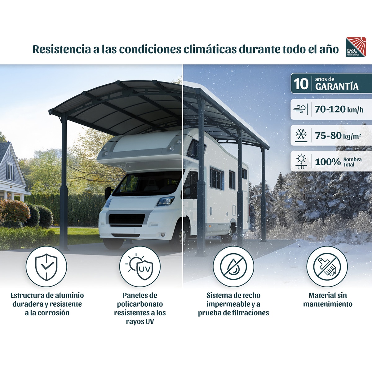 Cochera Aluminio Alpine Altura Regulable 359x863x352 cm Gris oscuro-14