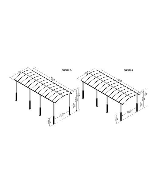 Cochera Aluminio Alpine Altura Regulable 359x863x352 cm Gris oscuro-25
