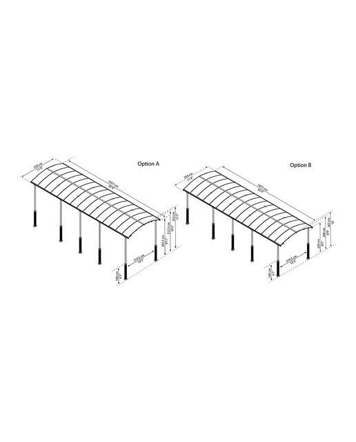 Cochera Aluminio Alpine Altura Regulable 359x1077x352 cm Gris oscuro-18