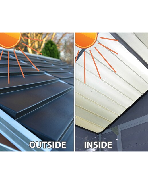 Caseta policarbonato+aluminio Skylight 121 x 177 cm Gris-5