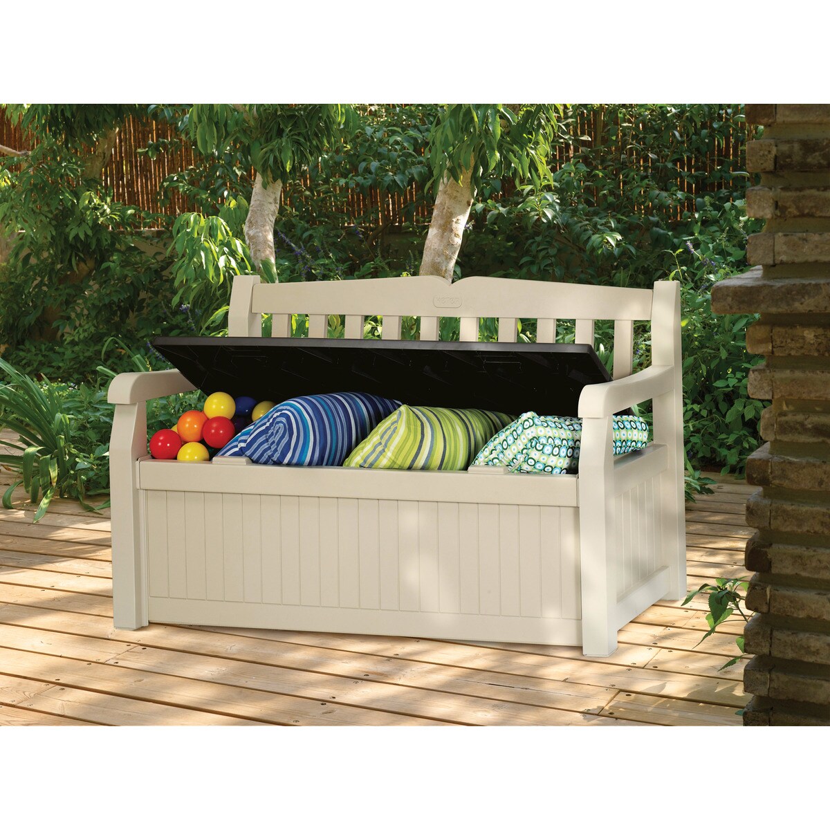 Arcón Banco de resina Eden Garden Bench Beige-3