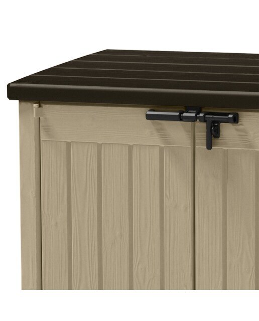 Arcón de jardín resina, 1.200 itros, 145,5 x 125 x 80 cm Beige-3