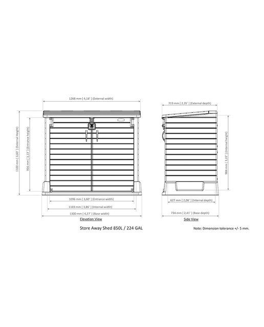 Arcón Guardacubos PVC 850 l Antracita-15