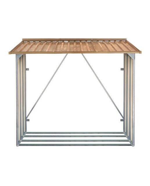 Leñero metálico Imitación madera 182,3x160,4x73,5 cm Madera-2