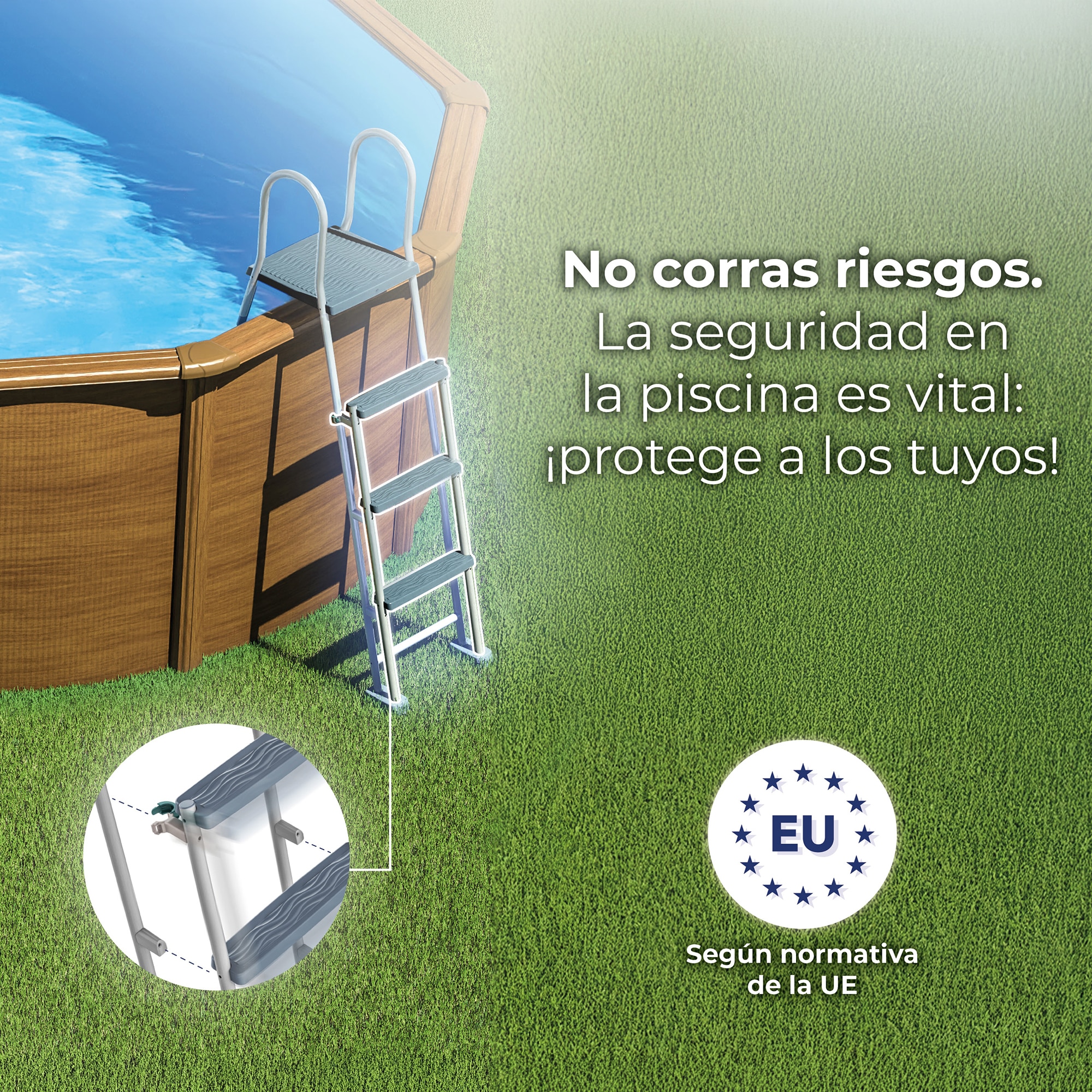 Piscina Acero Redonda imitación Madera 460 x 120 cm Madera-13