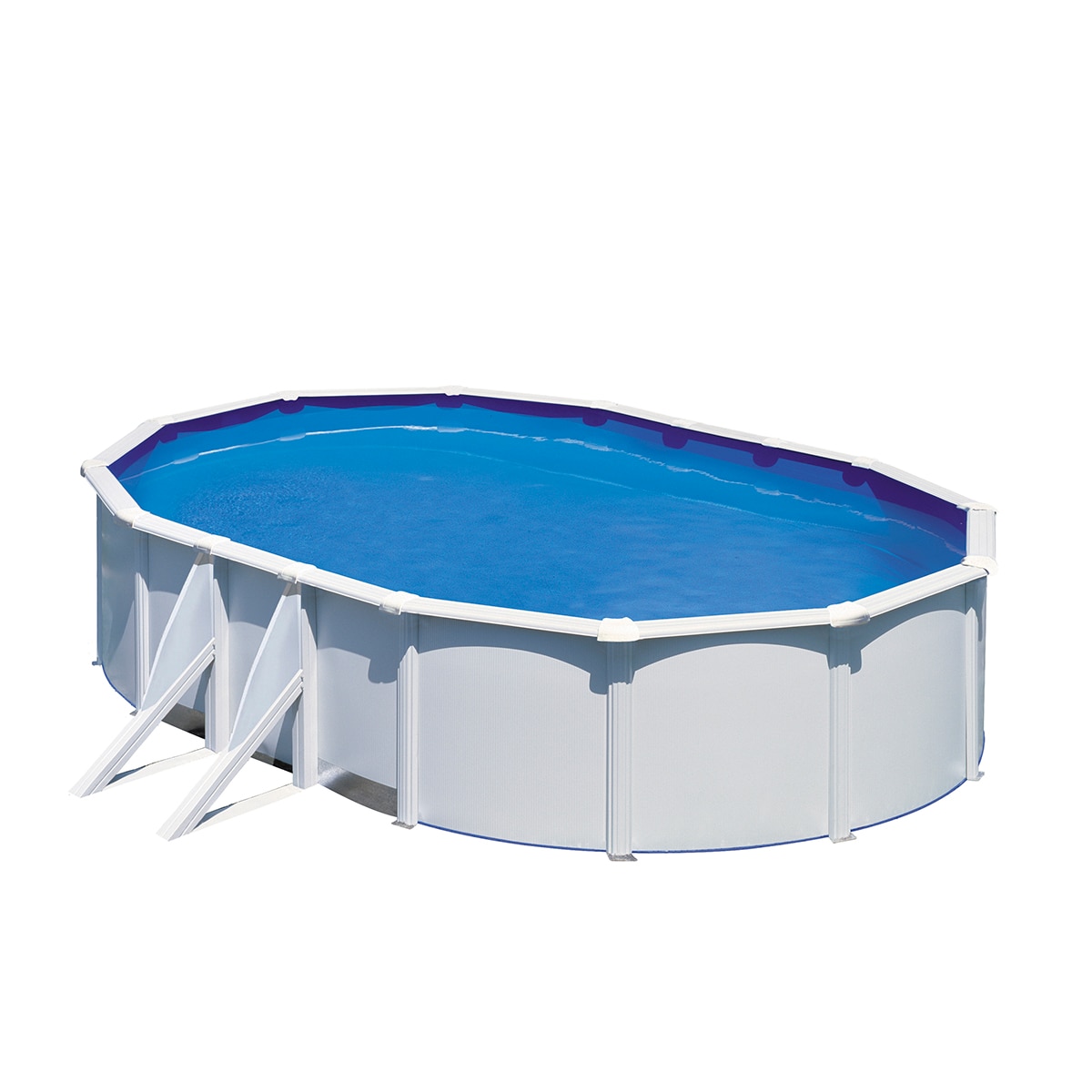 Piscina Acero Ovalada Lacada Blanco 610 x 375 x 120 cm 1