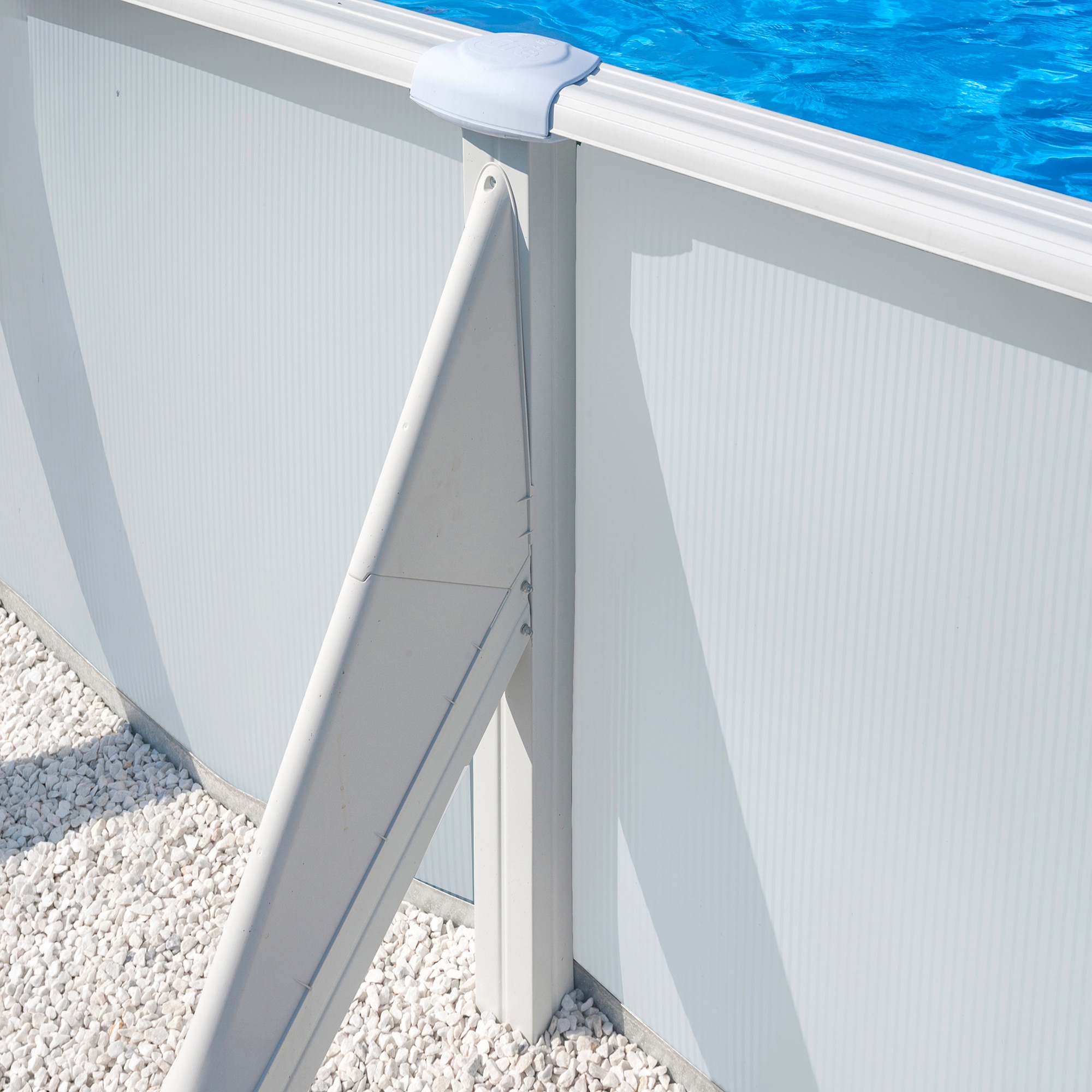 Piscina Acero Ovalada Lacada Blanco 610 x 375 x 120 cm 6