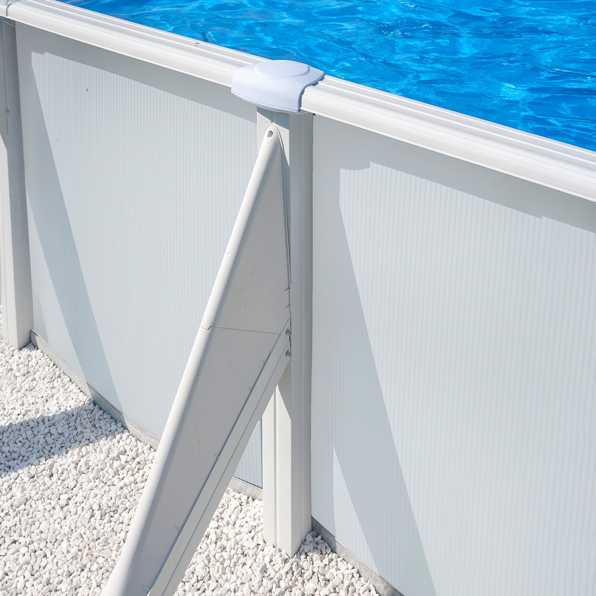 Piscina Acero Ovalada Lacada Blanco 730 x 375 x 120 cm Blanco-5
