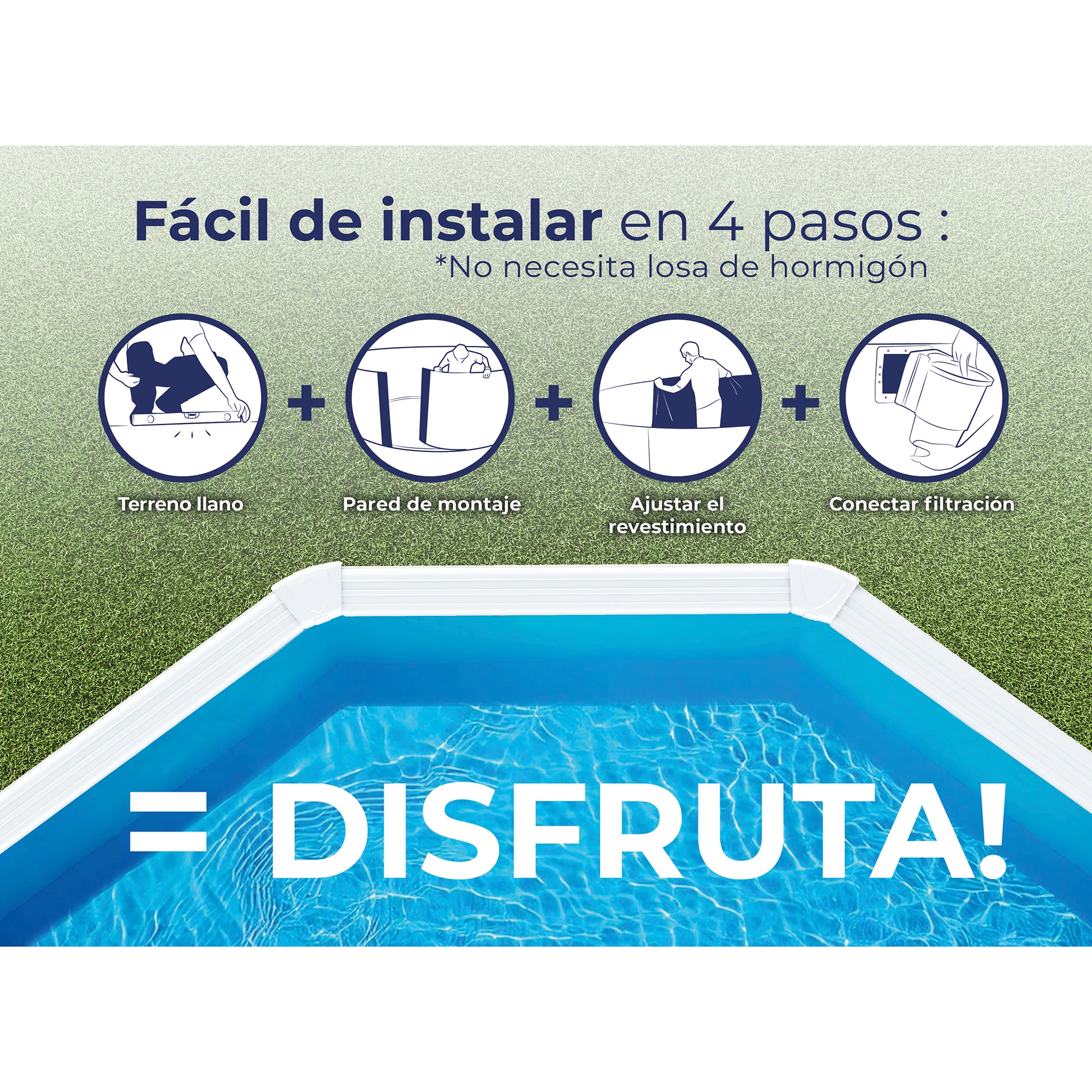 Piscina Acero Ovalada Lacada Blanco 730 x 375 x 120 cm Blanco-13