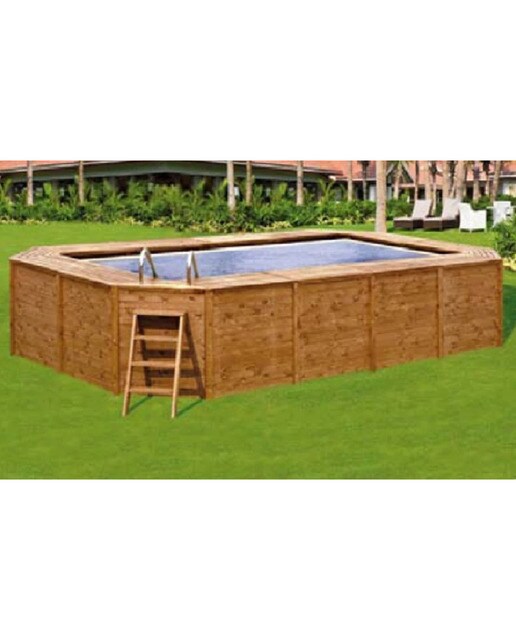 Piscina Retangular Madeira em Painéis 655 x 390 x 124 cm Madeira-2