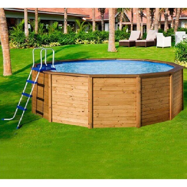 Piscina Redonda em Madeira com Painéis, Ø315 x 105 cm Madeira-2