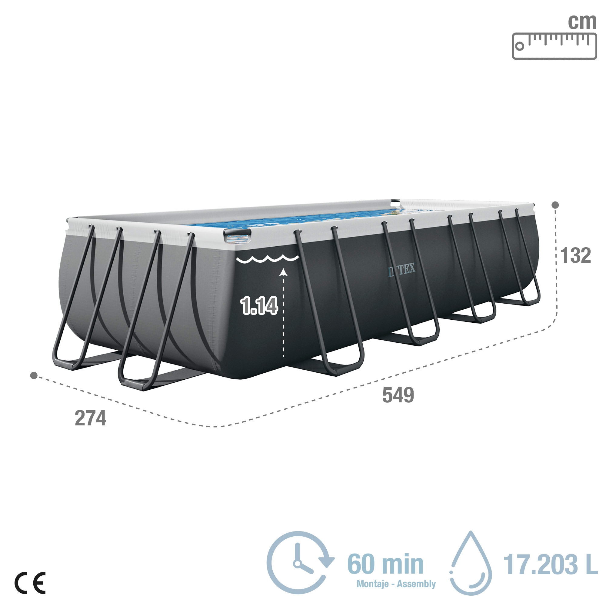 Piscina Desmontable Tubular Ultra XTR 549 x 274 x 132 cm Antracita-8
