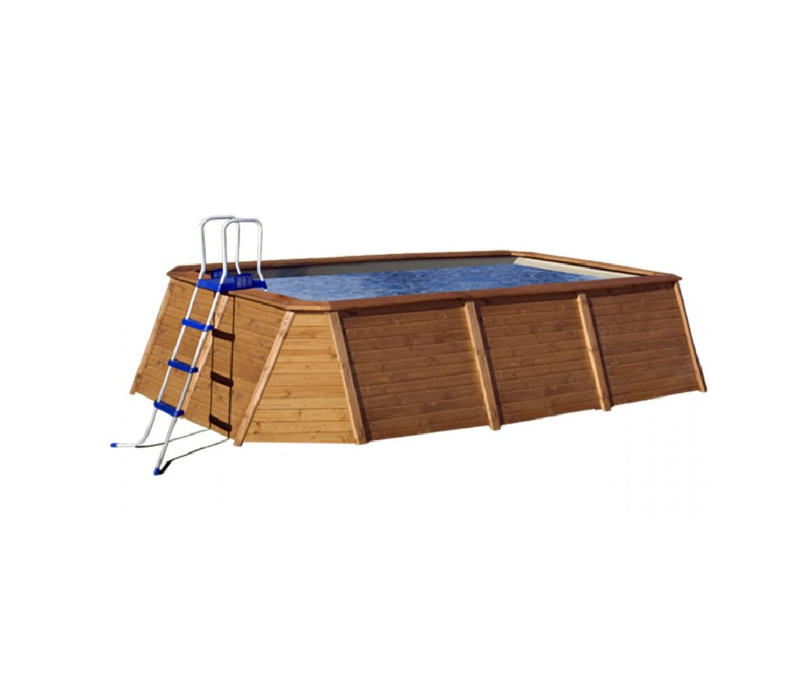 Piscina rectangular madera panelada 345 x 255 x 107 cm Madera-1