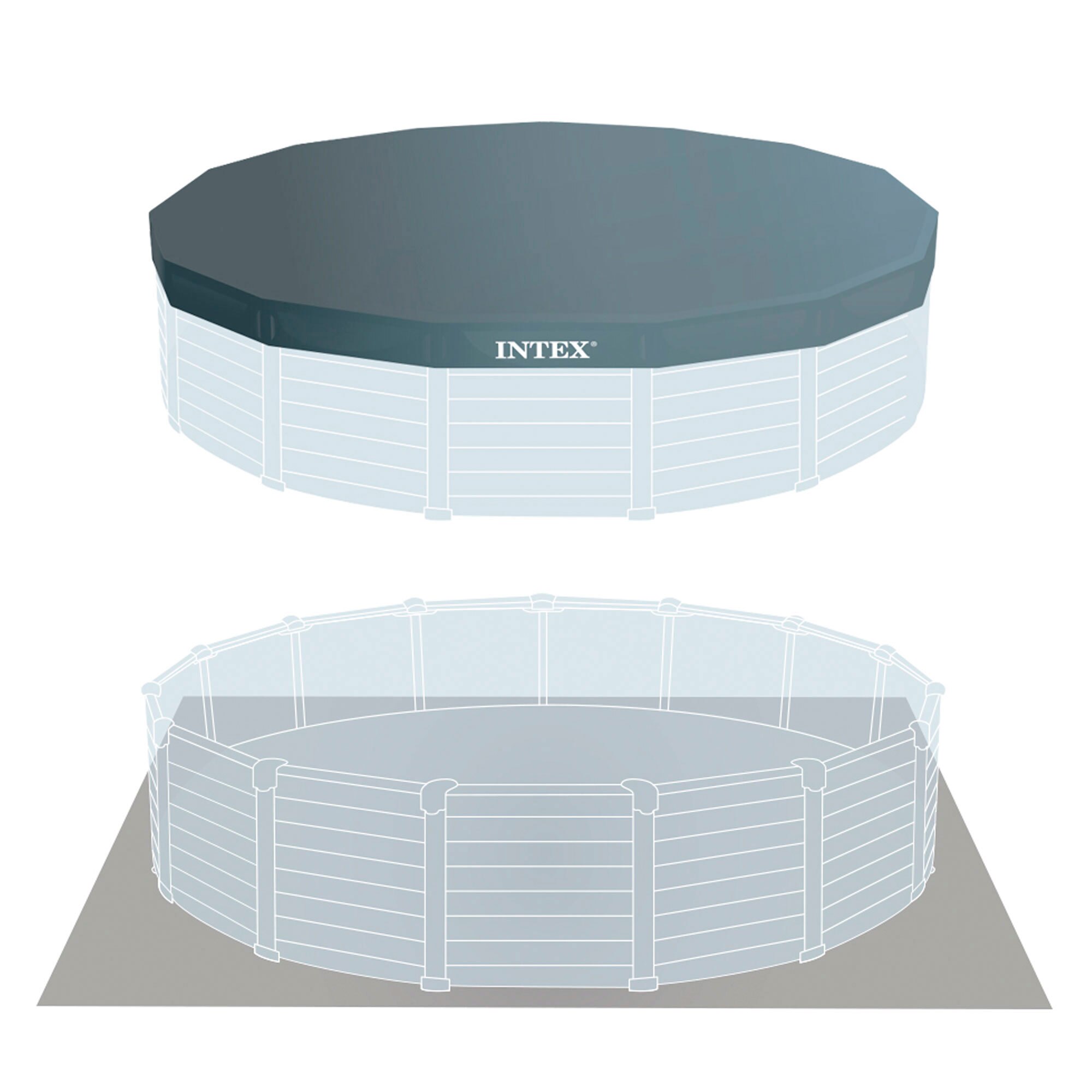 Piscina redonda Panelada Graphite Gray Ø 478 x 124 cm Grafito-6