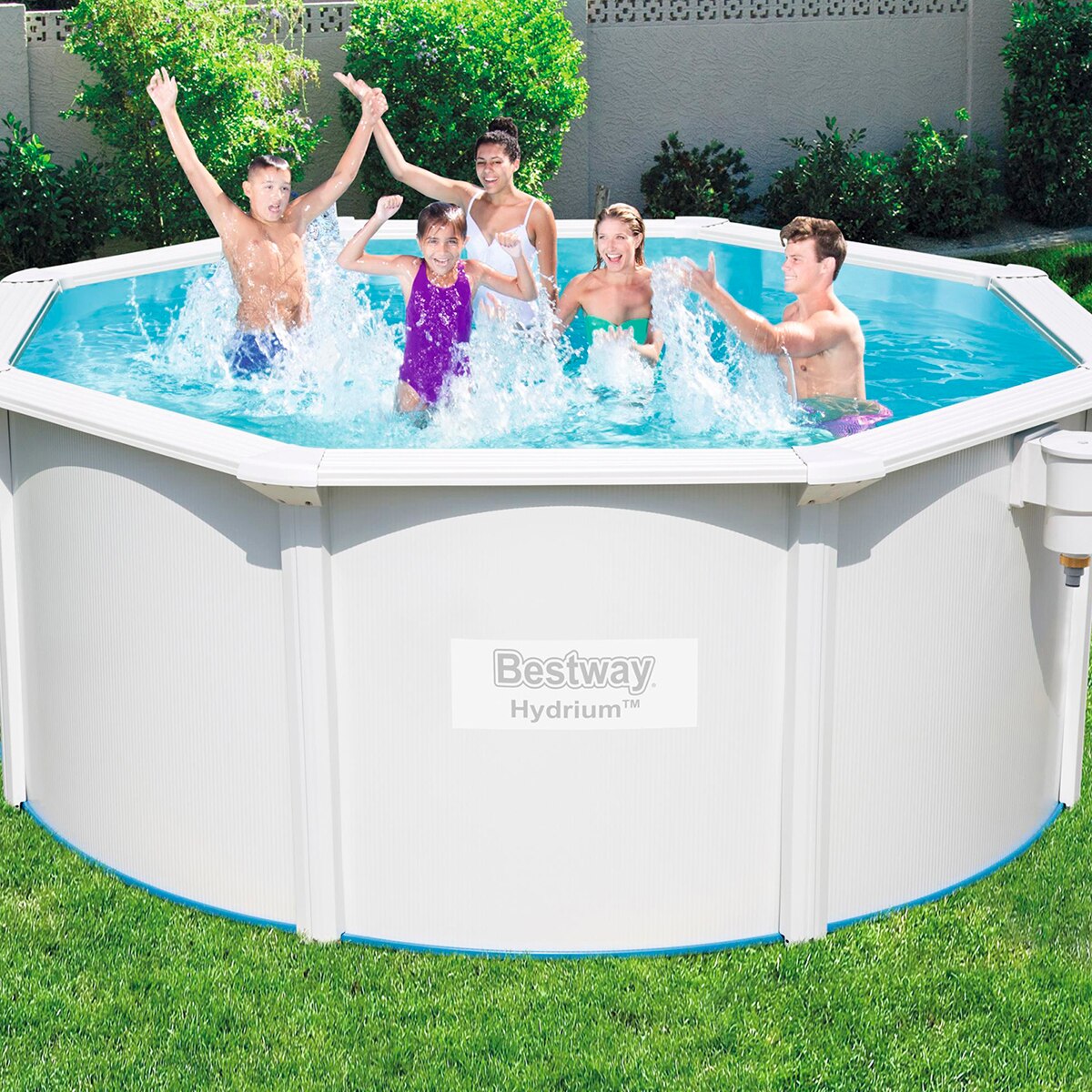 Piscina chapa de acero reforzada Hydrium Ø 300 x 120 cm Blanco-2