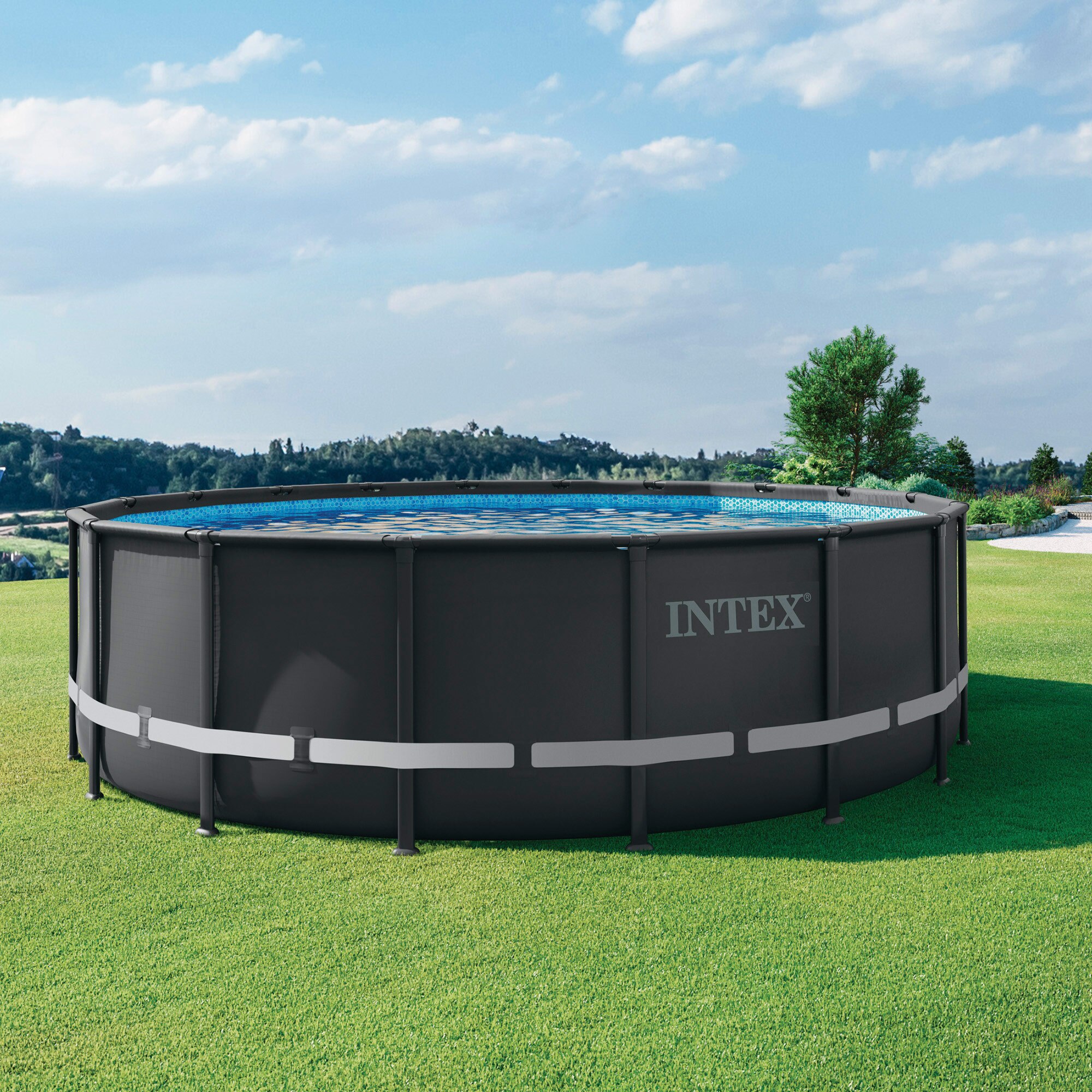 Piscina desmontable Ultra Frame XTR Ø 549 x 132 cm Gris-2