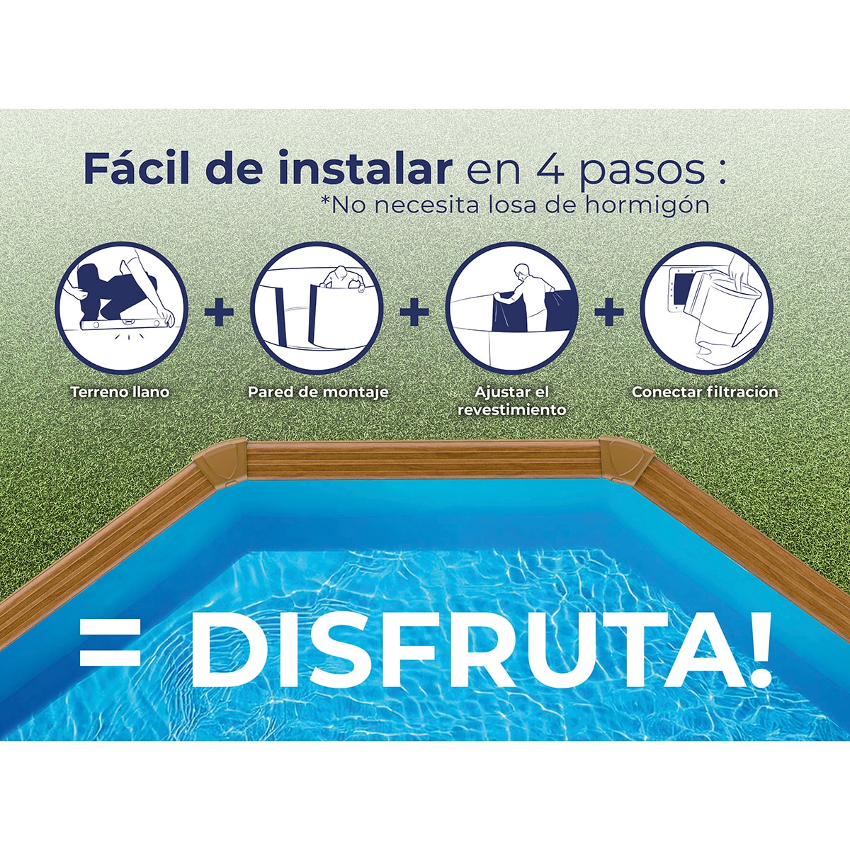 Piscina chapa acero Pacific Aspecto Madera 500 x 300 x 120 cm Madera-10